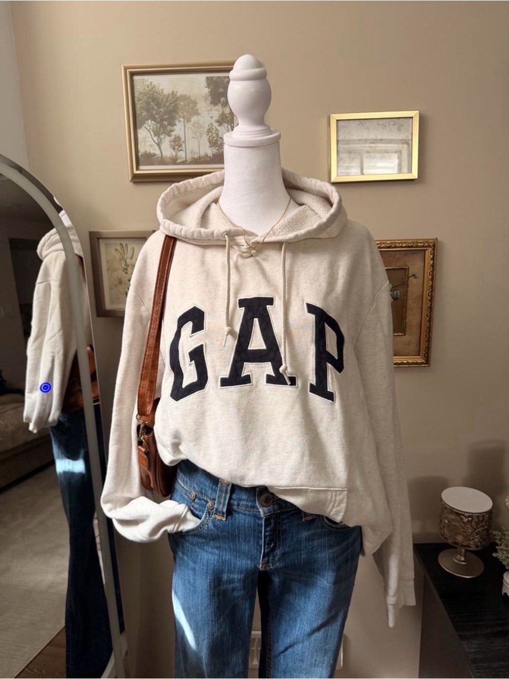 GAP Cream Hoodie with Black Logo